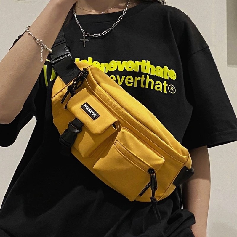 Bolsa transversal masculina para uso ao ar livre Bolsa para celular Bolsa de cintura unissex para moda em Oferta na Shopee