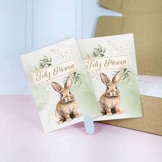 50/100uni folhetos de Páscoa 7x10cm Coelho Verde gold - Pronta Entrega em Oferta na Shopee