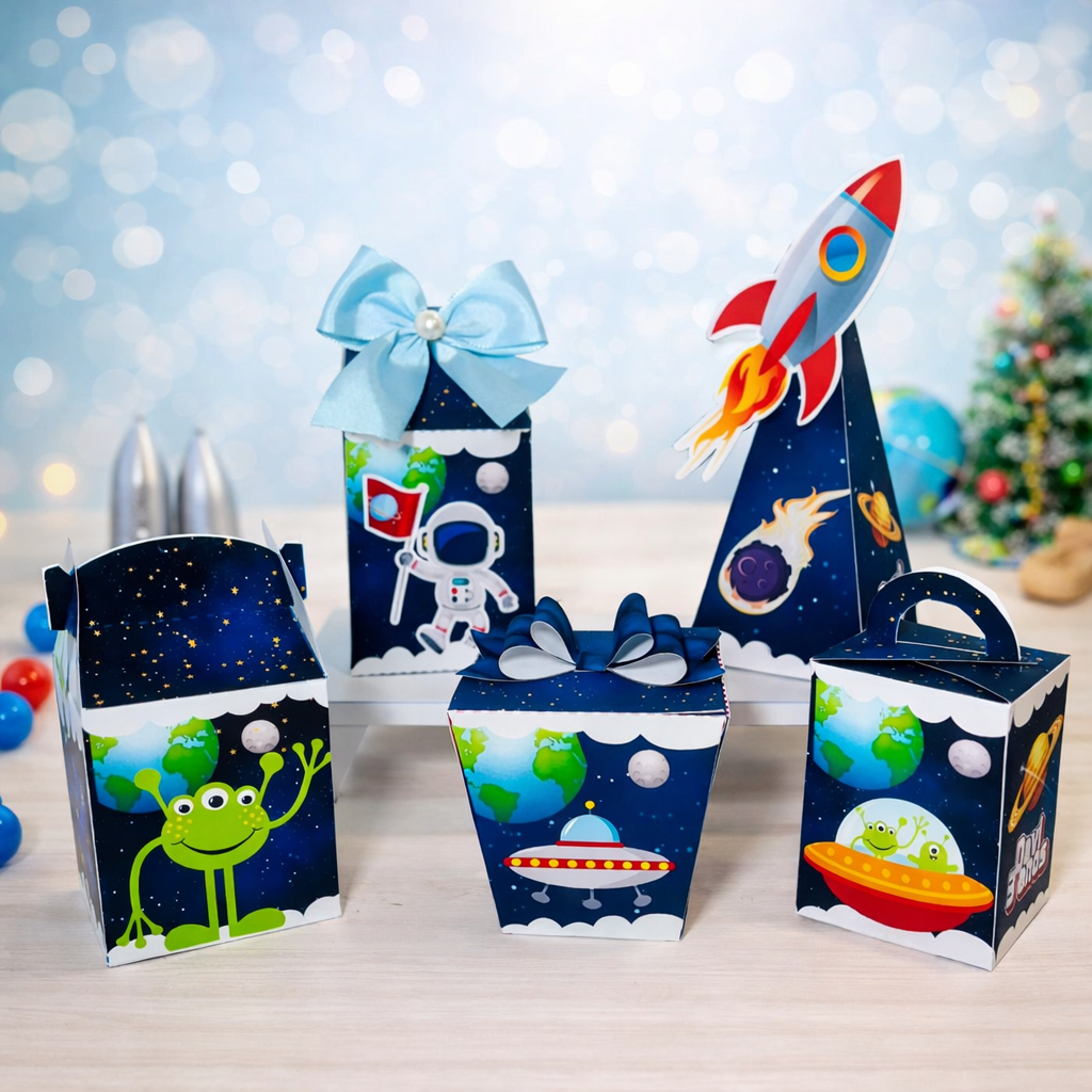 Kit Caixas Personalizados Astronauta | Lembrancinhas | Festa Infantil | Aniversário | Festa