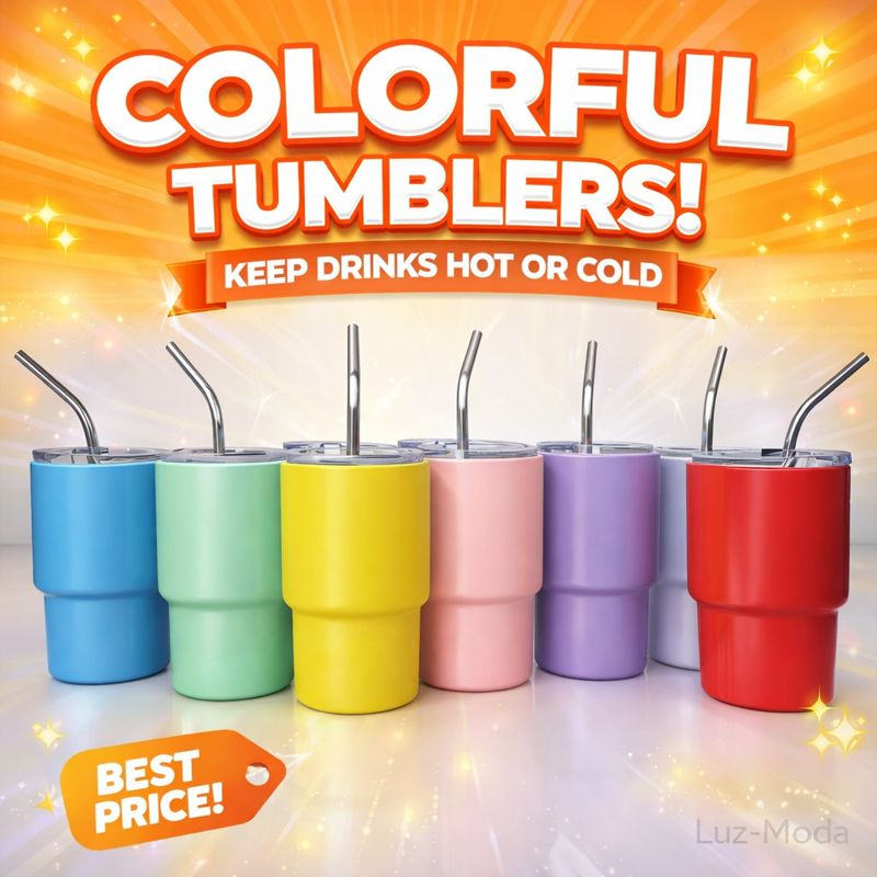 Kit 5-20 Mini Copos Térmicos Inox 90ml com Canudo 🥤 Taça p/ Vinho | Brindes e Festas