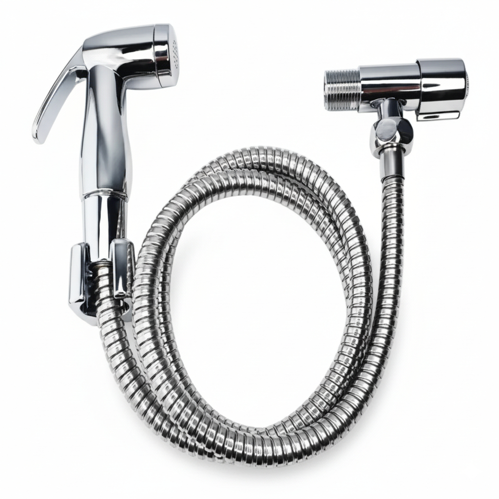 Ducha Higiênica Inowar Metálica Chuveirinho com Registro Luxo Alta Pressão Acabamento Metal Cromado