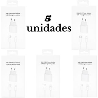 Kit 5 10 e 15 pcs Carregador iPhone Turbo 20W Fonte + Cabo USB-C Lightning Rápido em Oferta na Shopee