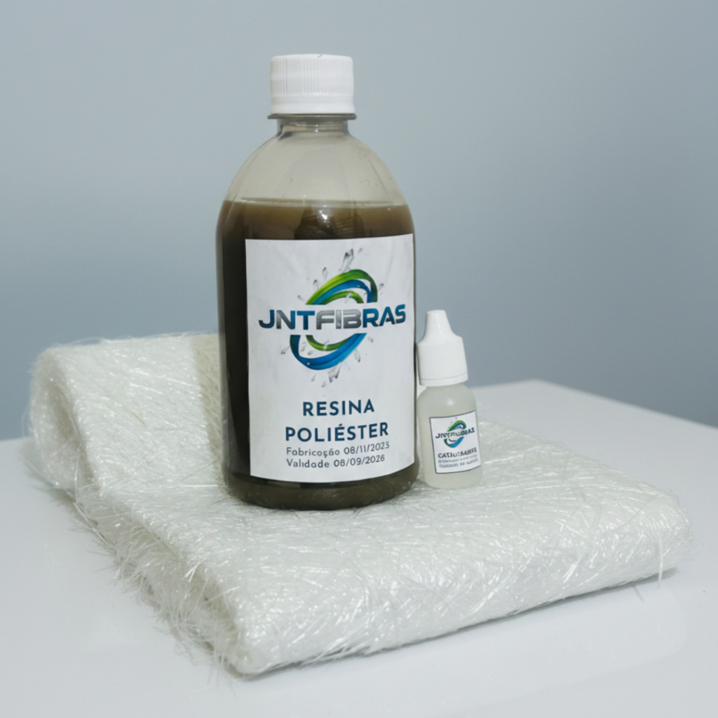 Kit Reparo Manta de vidro 1kg Fibra de Vidro + 1kg Resina + 12g Catalisador