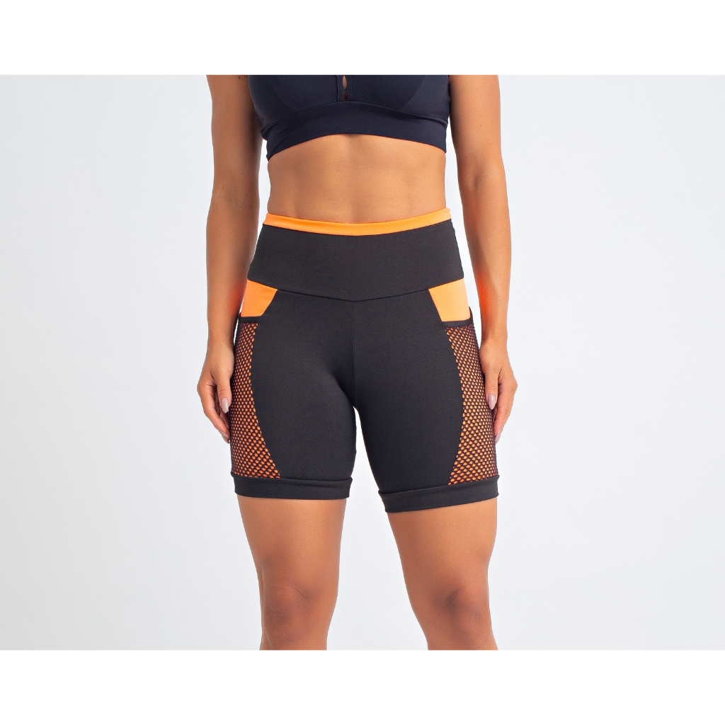 Short Bermuda Feminina Fitness Academia Treino Bolso Tela - B12