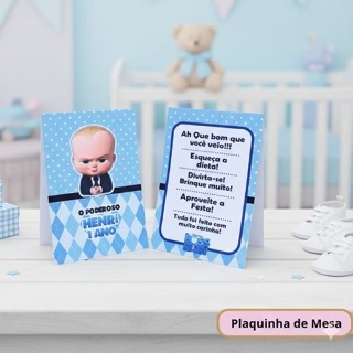 Kit Plaquinha de Agradecimento O Poderoso Chefinho - Centro de Mesa - Personalizado - Lembrancinha - Festa - Decoração em Oferta na Shopee
