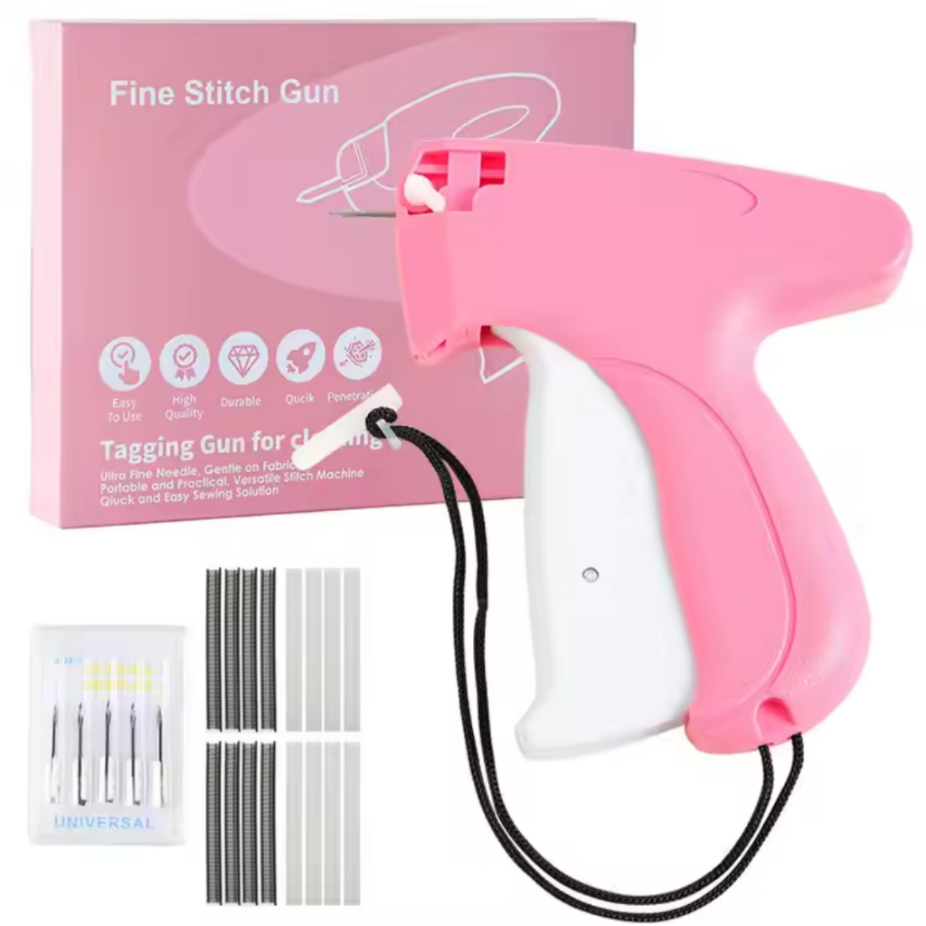 Imagem Kit Etiquetadora Aplicador de Etiquetas Tag Pinos Plásticos p Roupas e Tecidos