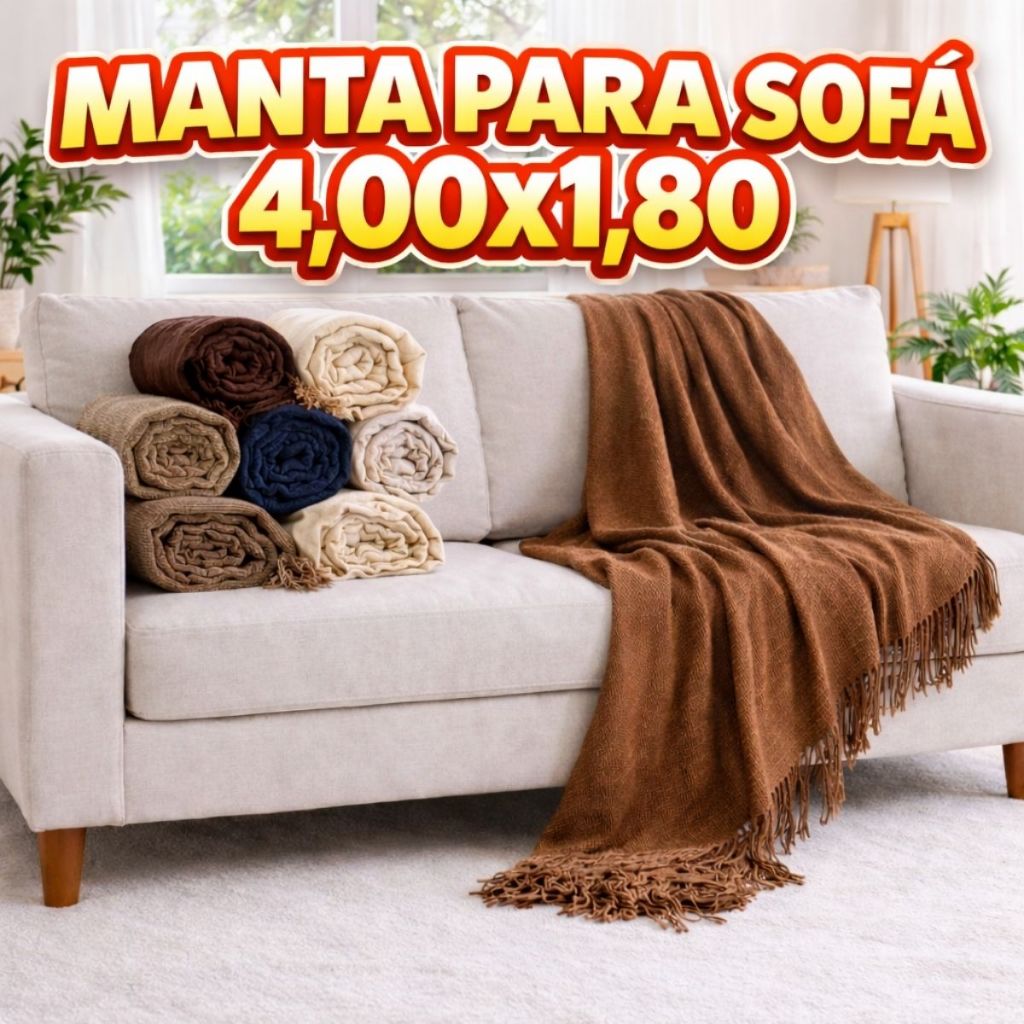 Manta Para Sofá 4,00x180 Tipo Capa De Sofá Luxo King Decoração em Oferta na Shopee