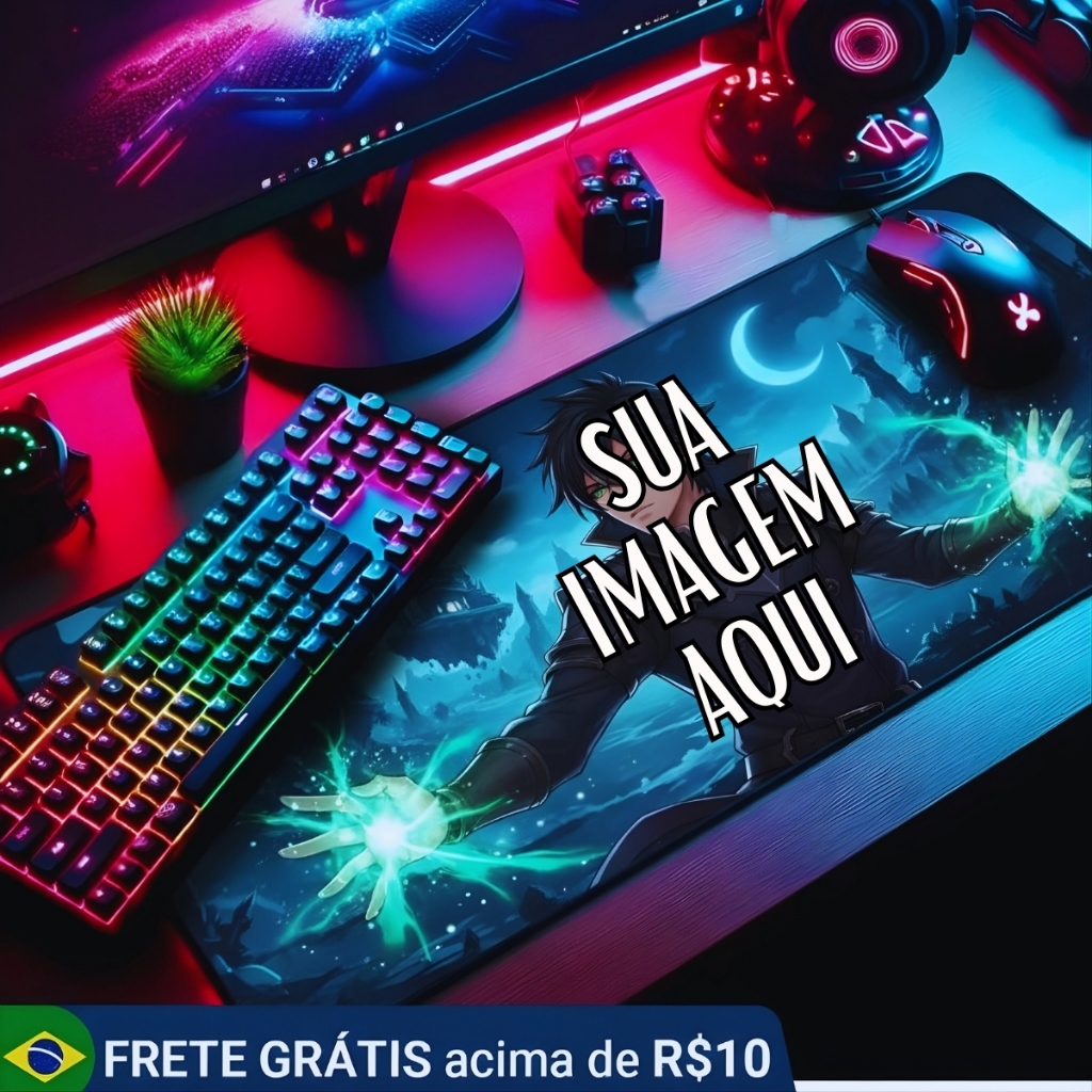Mousepad Gamer Arte Imagem Personalizado Grande 90x40cm Pc