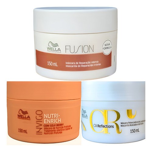 Wella Cronograma  Capilar Nutri Enrich Oil reflection Infusion Reconstrução Nutrição Reconstrução em Oferta na Shopee