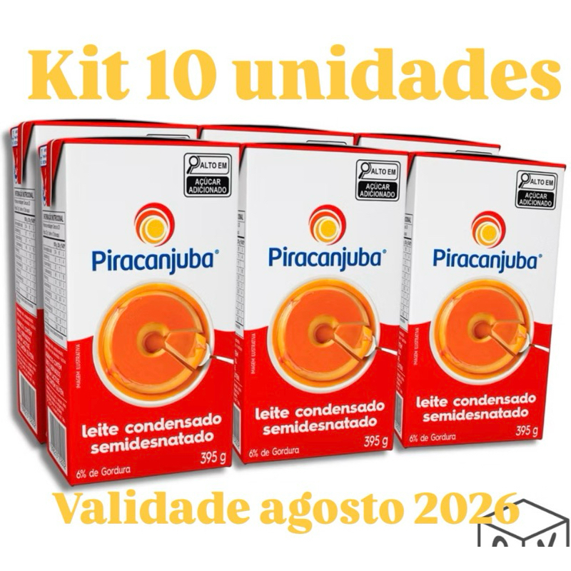 Pack Kit 6 ou 10 Leite Condensado Piracanjuba 395g Validade agosto 2026 em Oferta na Shopee