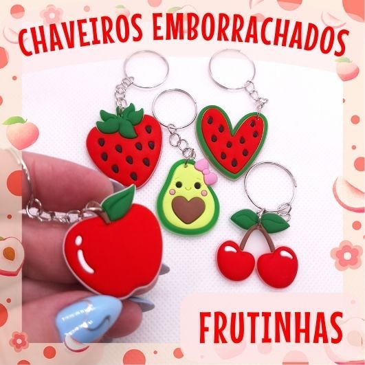 10/30unid. Chaveiros Frutinhas emborrachados - Lembrancinhas de Aniversário, escolar, etc.