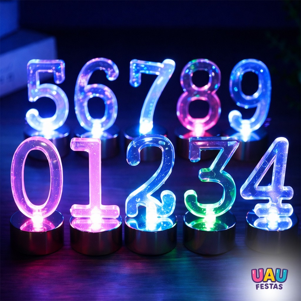 Vela Numérica Em LED Pisca-Pisca Colorido Para Topo De Bolo Aniversário Números 0 a 9 em Oferta na Shopee