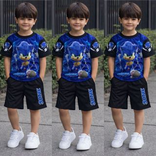 Conjunto infantil menino homem aranha ou sonic fantasia conjunto estiloso verão veste do 2 anos ao 12 anos em Oferta na Shopee
