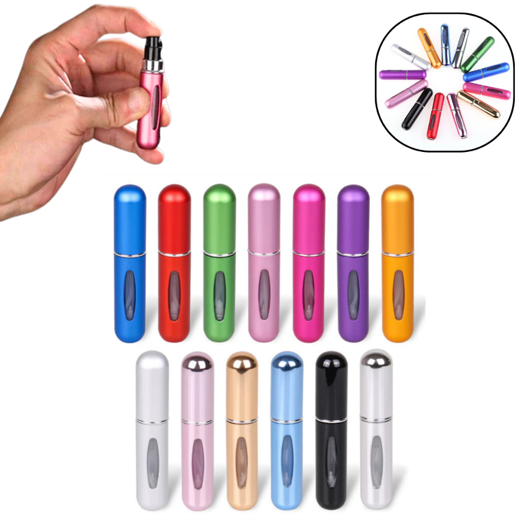 KIT 12 Pcs Porta Perfume Recarregavel Viagem Portatil Spray 5ml em Oferta na Shopee
