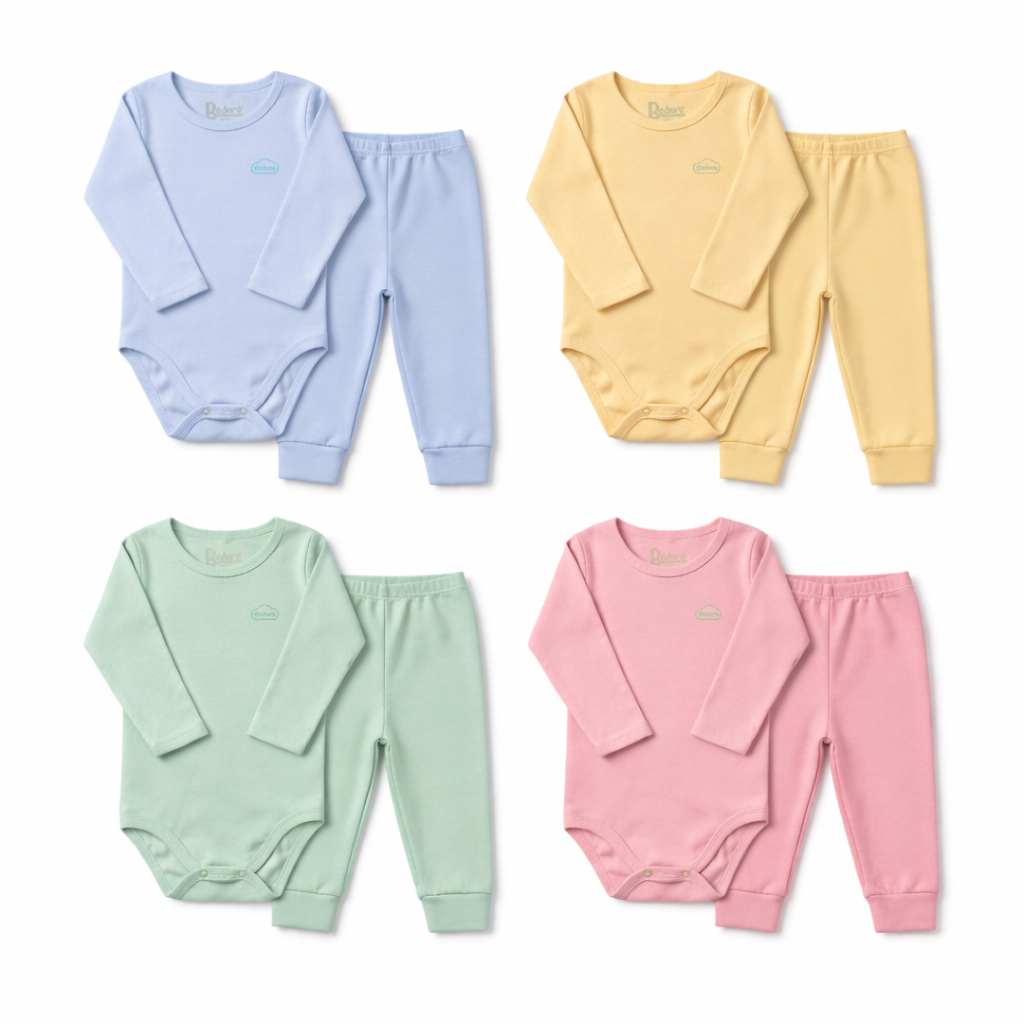 Kit 8 Peças Bebê Body Manga Longa + Calça Algodão Roupa de Bebê Menina ou Menino