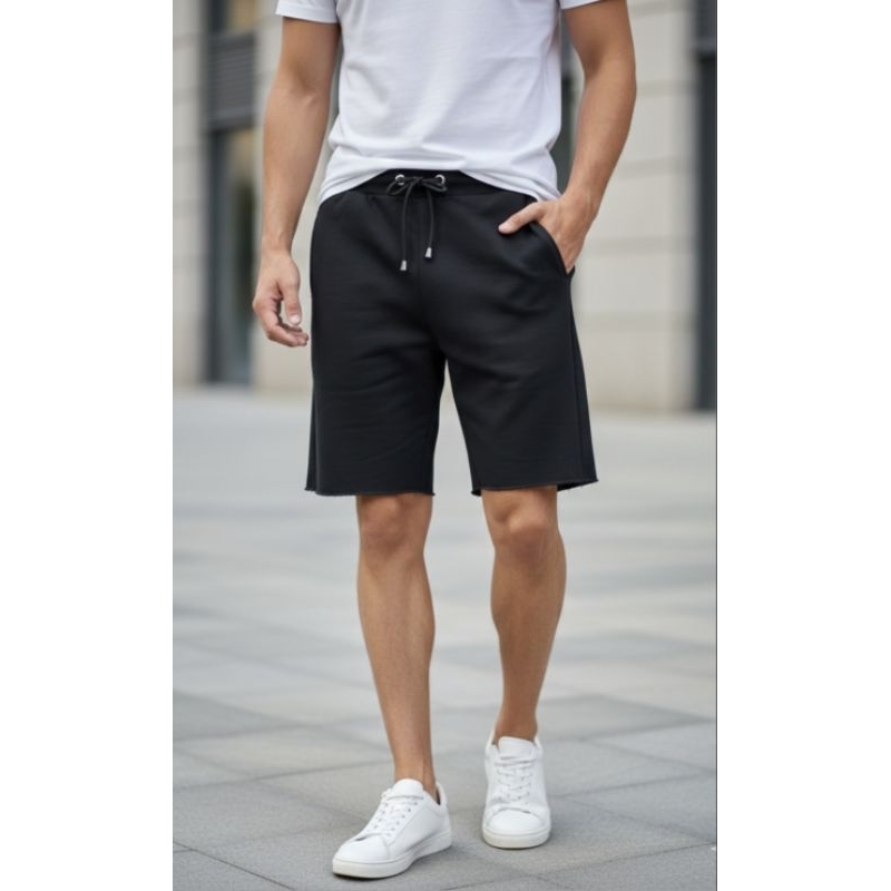 Bermuda Moletom Masculina Preta