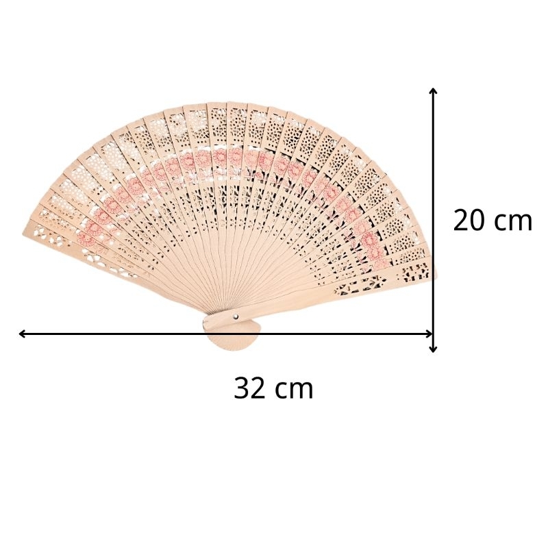 1/2/3/6 peças Leque de Madeira Sândalo Estilo Oriental Asiático Chinês Antigo - Portátil e Delicado