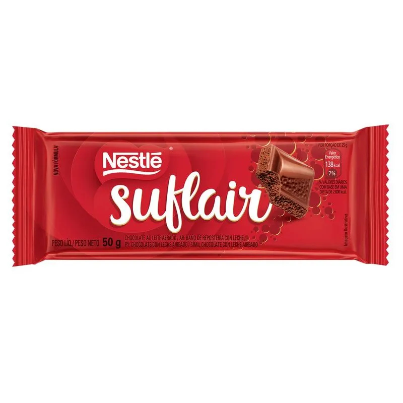 Barra De Chocolate Suflair Ao Leite 50g Nestle
