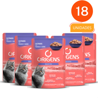 CAIXA 18 UNIDADES - SACHE ORIGENS FRANGO e CARNE AO MOLHO - ADULTOS CASTRADOS em Oferta na Shopee