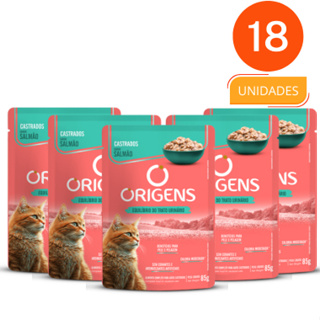 CAIXA 18 UNIDADES - SACHE ORIGENS SALMAO  - ADULTOS CASTRADOS em Oferta na Shopee