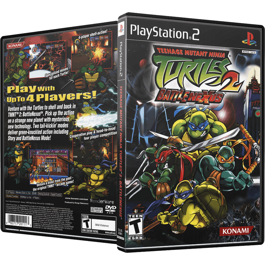 Tartarugas Ninja (TMNT) 2: Battle Nexus PS2 – Mídia Física Com Encarte + Box Completo