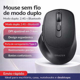 Mouse Sem Fio 2.4G Bluetooth Recarregável 1600DPI em Oferta na Shopee