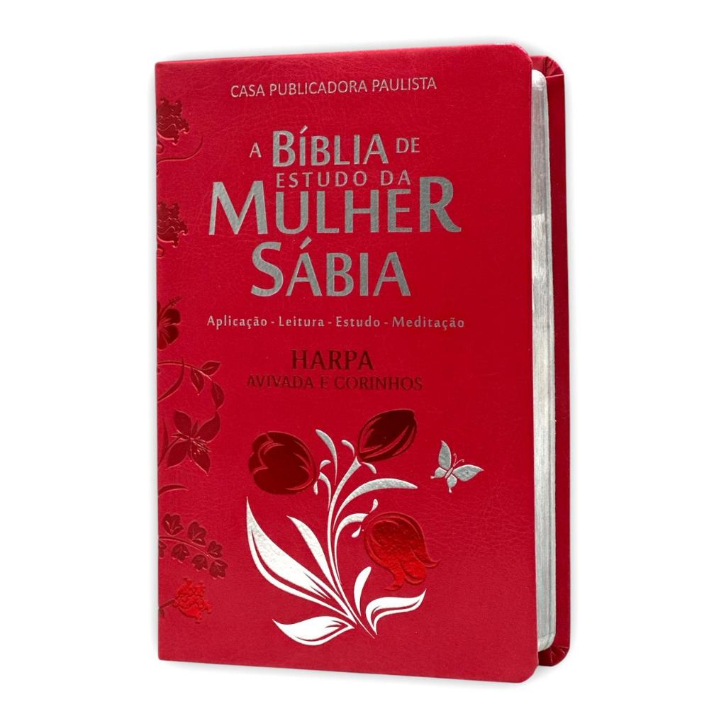 Bíblia Sagrada Evangélica da Mulher Sábia Com Estudo Arc Capa Mole Tulipa Vermelha | Letra Hipergigante + Harpa em Oferta na Shopee