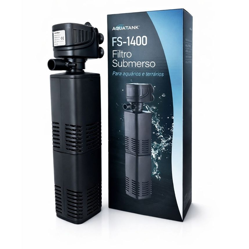 FILTRO INTERNO C/ BOMBA SUBMERSA AQUATANK JP-023F 1400L/H  3 em 1 OXIGENIO PARA AQUÁRIOS ATÉ 150L em Oferta na Shopee