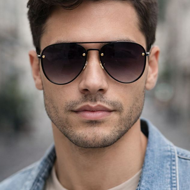 Oculos de Sol Unissex Aviador com Proteção UV400 e Acessórios