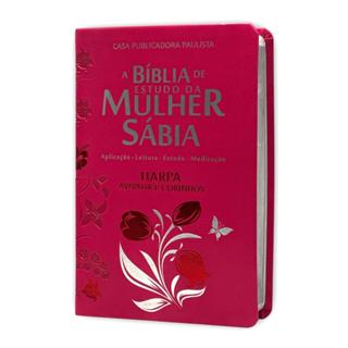 Bíblia Sagrada Evangélica da Mulher Sábia Com Estudo Arc Capa Mole Tulipa Pink | Letra Hipergigante + Harpa em Oferta na Shopee
