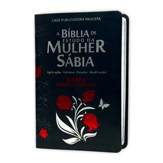 Bíblia Sagrada Evangélica da Mulher Sábia Com Estudo Arc Capa Mole Tulipa Preta | Letra Hipergigante + Harpa em Oferta na Shopee