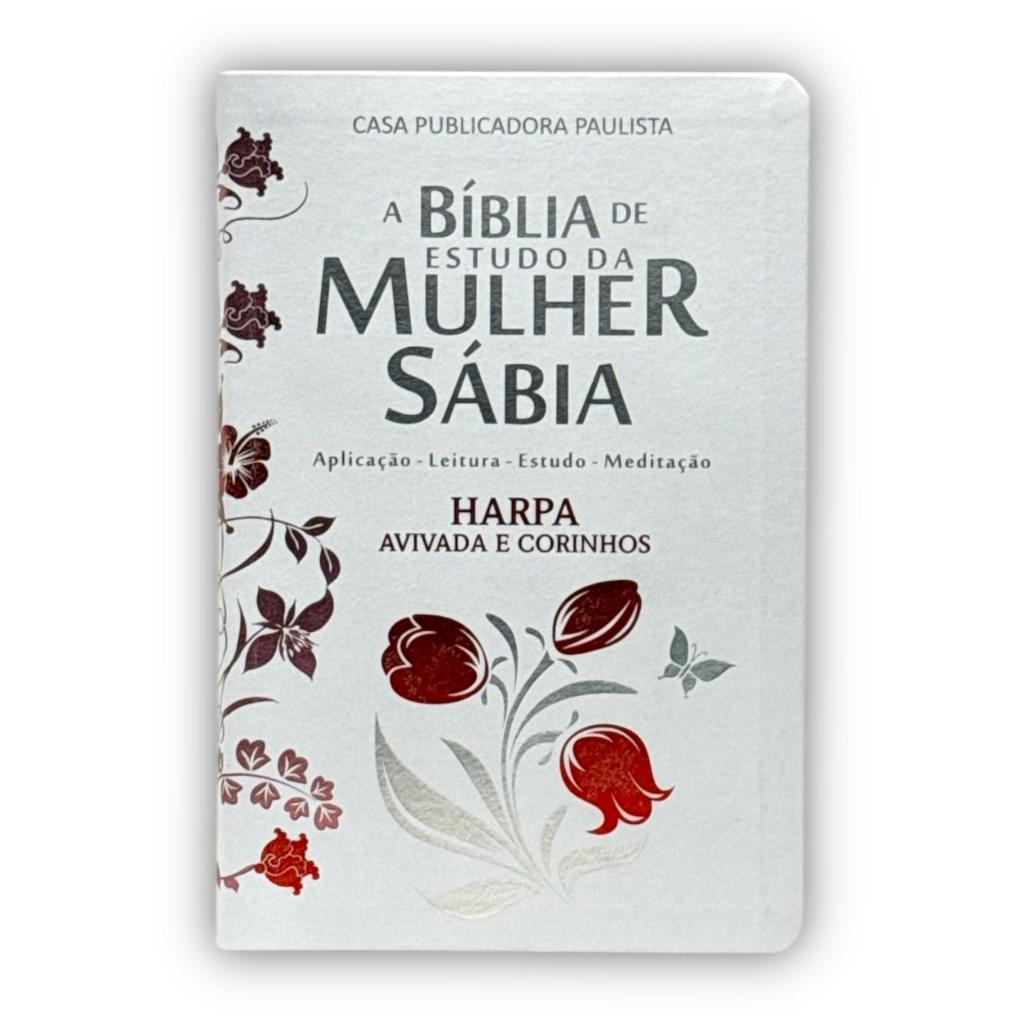 BÍBLIA DA MULHER SÁBIA TULIPA BRANCA - FULL COLOR C/ HARPA