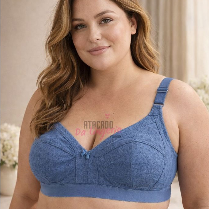 Sutiã Plus Size Reforçado Rendado Com Pala Firme Alta Sustentação e Conforto Moda Lingerie Feminina