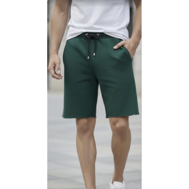 BERMUDA MOLETOM MASCULINA - VERDE EXERCITO