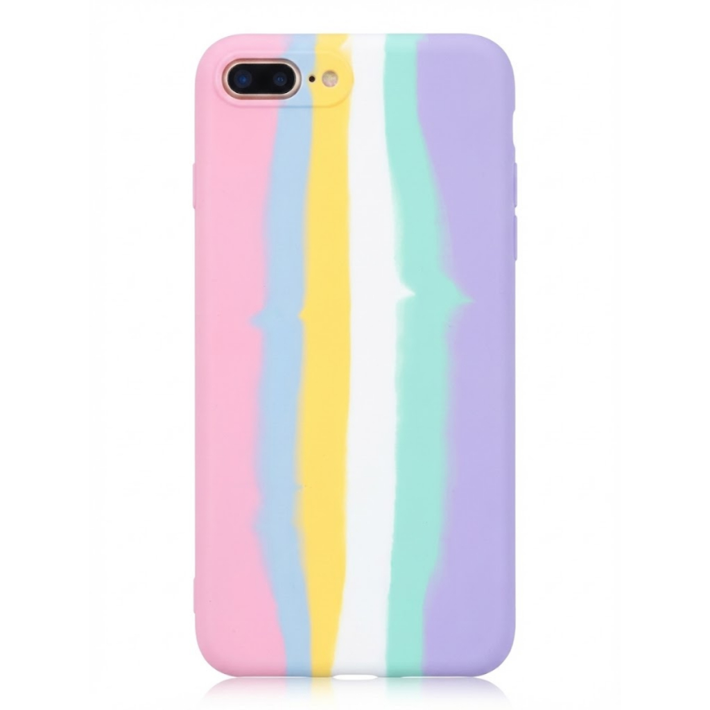 Capinha Arco-íris Colorida Para Iphone 7 E 8 Plus Arco-íris Lisa