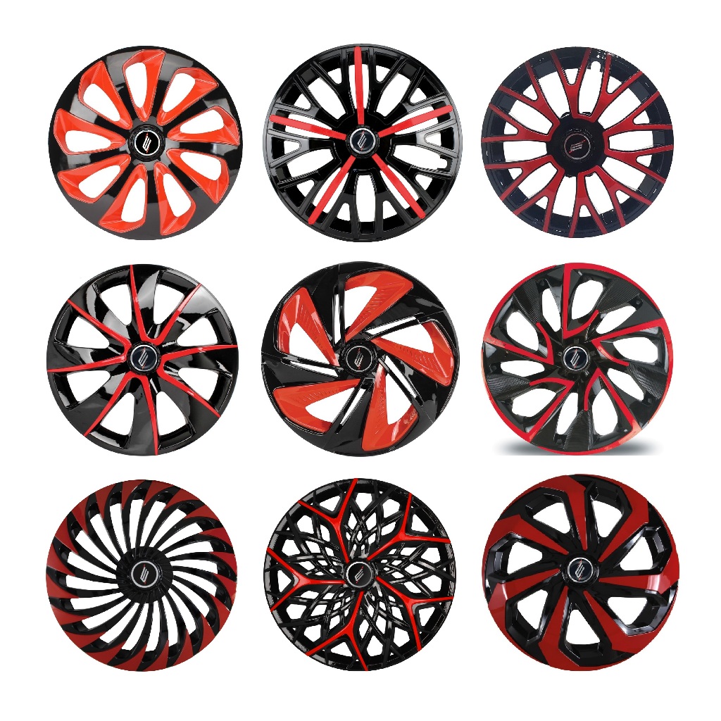 Jogo 4 Calotas VERMELHA Aro 13 Aro 14 Fiat Chevrolet Volkswagen Ford Renault