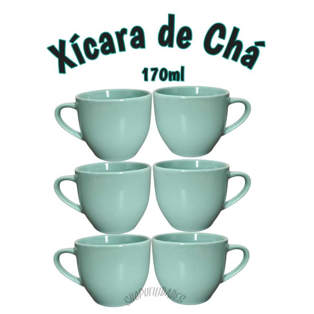 Xícara De Chá Café Expresso Leite Cappuccino Porcelana Verde 170ml Jogo Conjunto- Mesa Posta Cantinho do Café Padaria