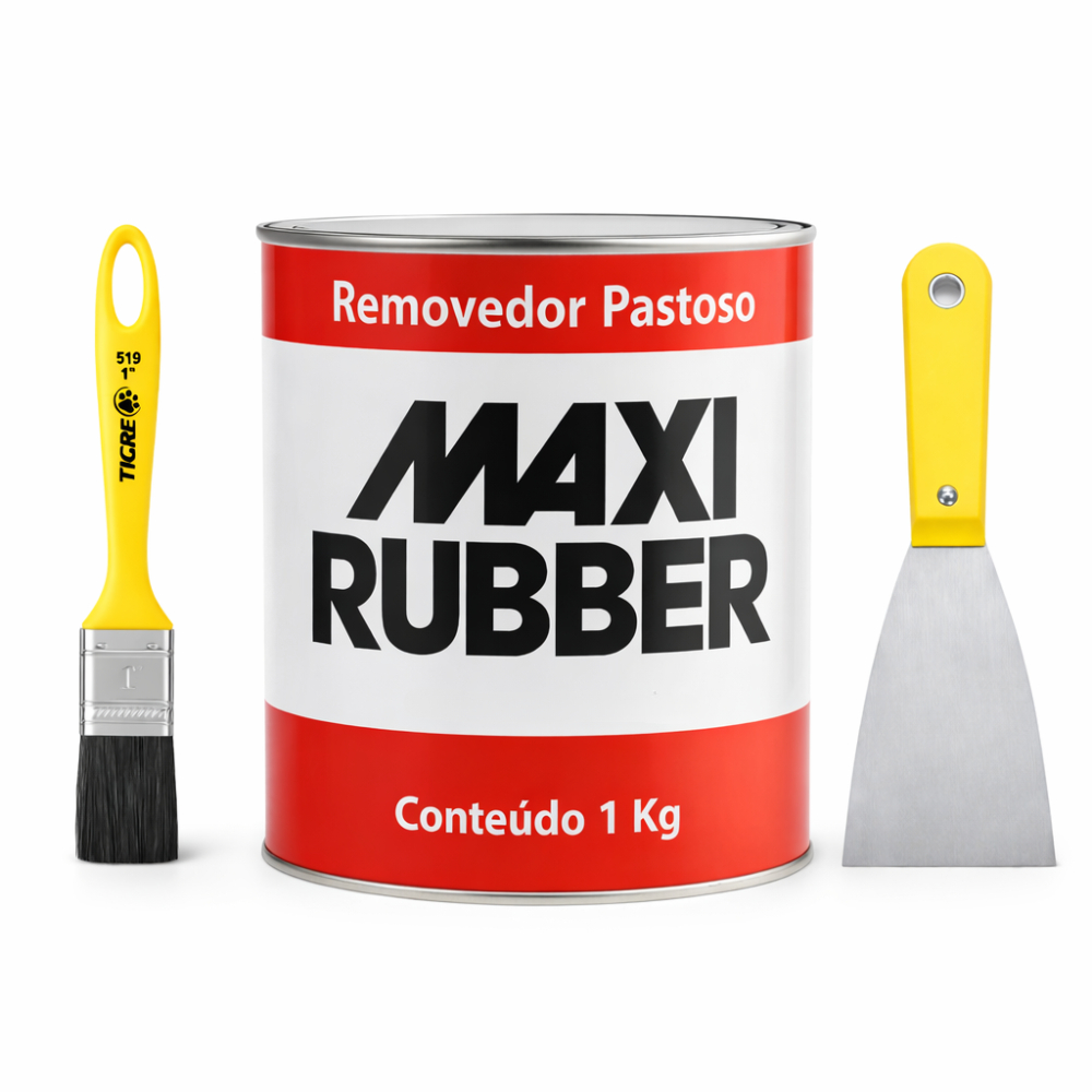 Kit Removedor Pastoso Maxi Rubber 1kg + Pincel e Espátula Profissional em Oferta na Shopee