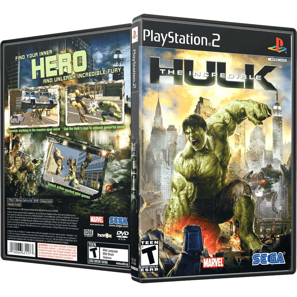 The Incredible Hulk PS2 – Mídia Física Com Encarte + Box Completo