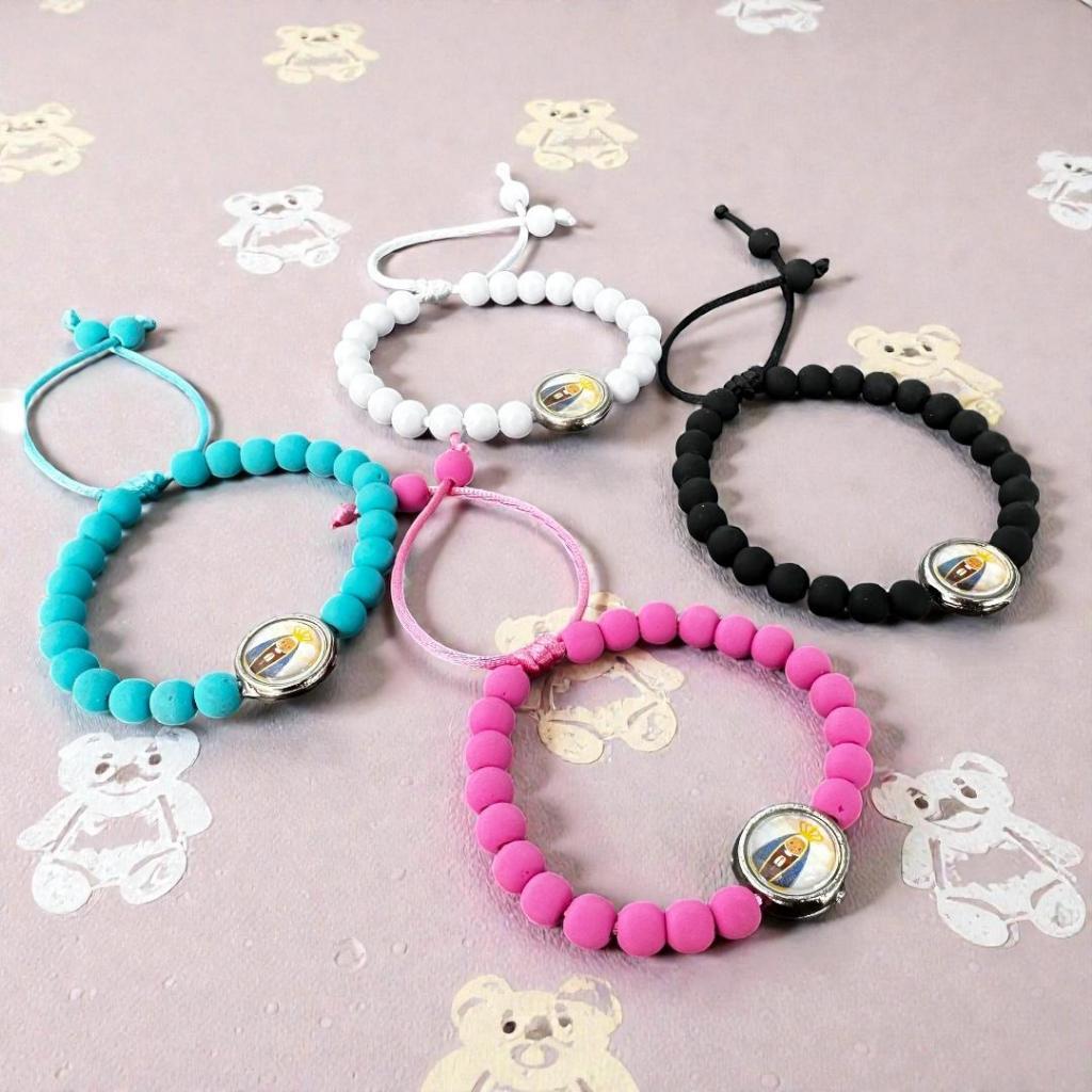 Pulseira Infantil Emborrachada Nossa Senhora Aparecida Baby Regulável em Oferta na Shopee