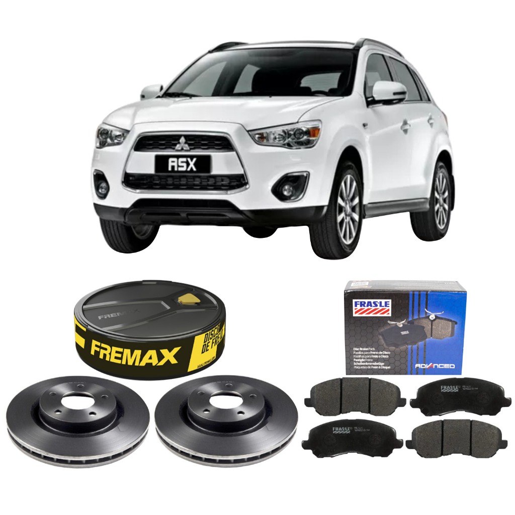 KIT DISCO DE FREIO FREMAX + PASTILHA FRASLE DIANT ASX 2011 A 2018
