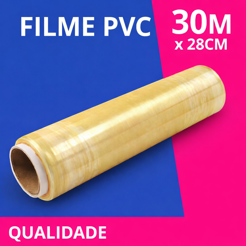 Rolo Bobina Plastico De Filme Pvc 28cm X 30 Metros em Oferta na Shopee