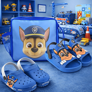 Kit Volta às Aulas Patrulha Canina Menino Papete Infantil + Sandália Babuche Com Mochilinha Azul em Oferta na Shopee