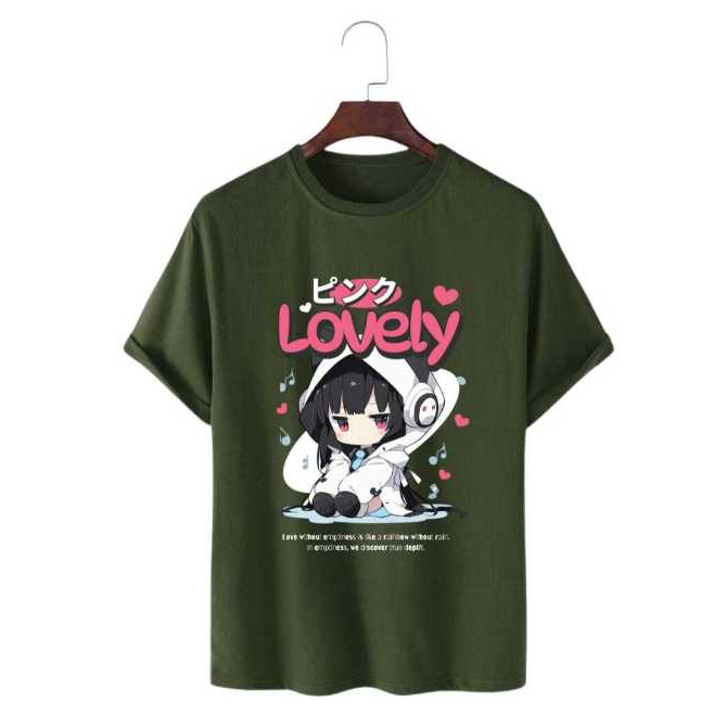 Camiseta LOVELY ANIME GIRL Estilosa Casual 100% Camisa Básica Algodão em Oferta na Shopee