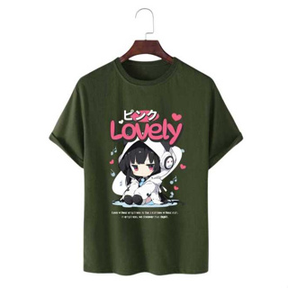 Camiseta LOVELY ANIME GIRL Estilosa Casual 100% Camisa Básica Algodão em Oferta na Shopee