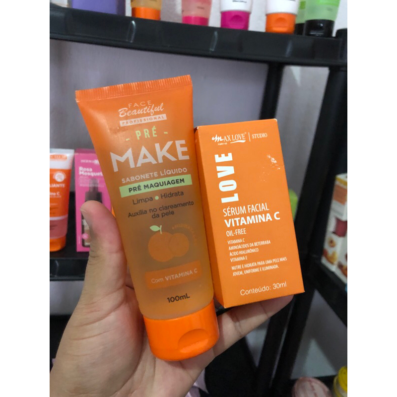 Kit Skincare Vitamina C Sèrum fácial Max Love + Sabonete Facial Face Beautiful