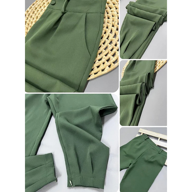 Calça Cenoura Jogger Alfaiataria Feminina Barra Com Ziper Moda Blogueira em Oferta na Shopee