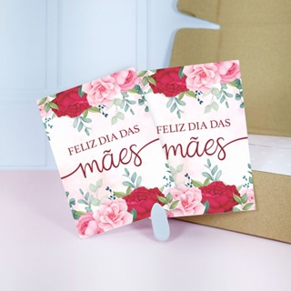 Até 200 folhetos dia das Mães Rosas 7x10cm - Pronta entrega em Oferta na Shopee
