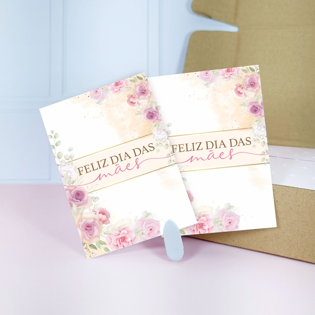 Até 200 Folhetos Dia das Mães Rosas Gold 7x10cm — R$ 13,90 em Shopee