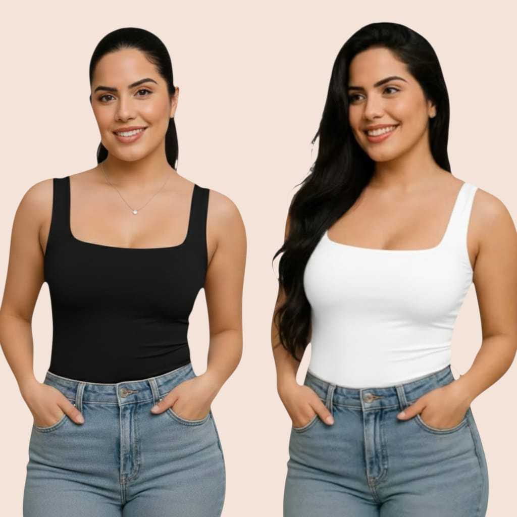 Kit 2 Regata Feminina Suplex Básica Lisa Tendência em Oferta na Shopee